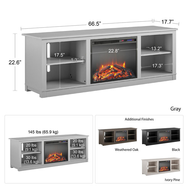Wrought Studio Burleigh TV Stand for TVs up to 75" with Fireplace